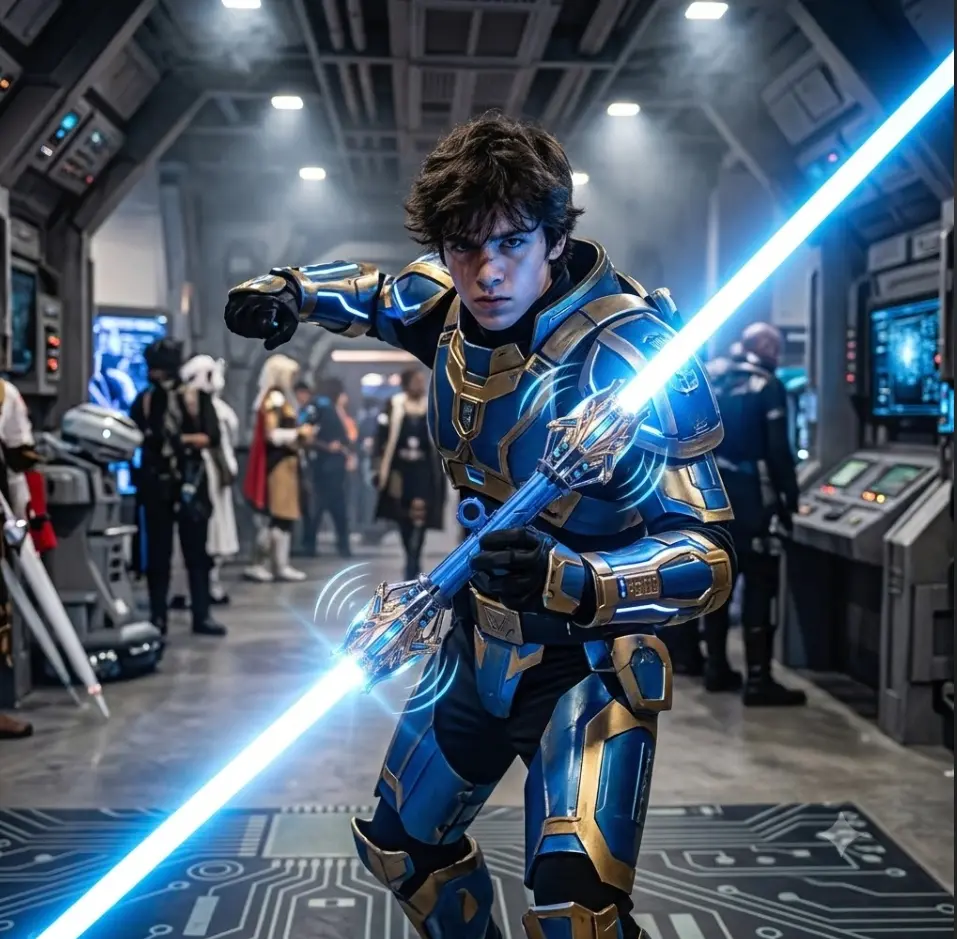 Thunder Star 44.5in Handheld LED Saber - Kids' Light Up Cosplay Weapon for Superhero Cosplays, Light Up Sword