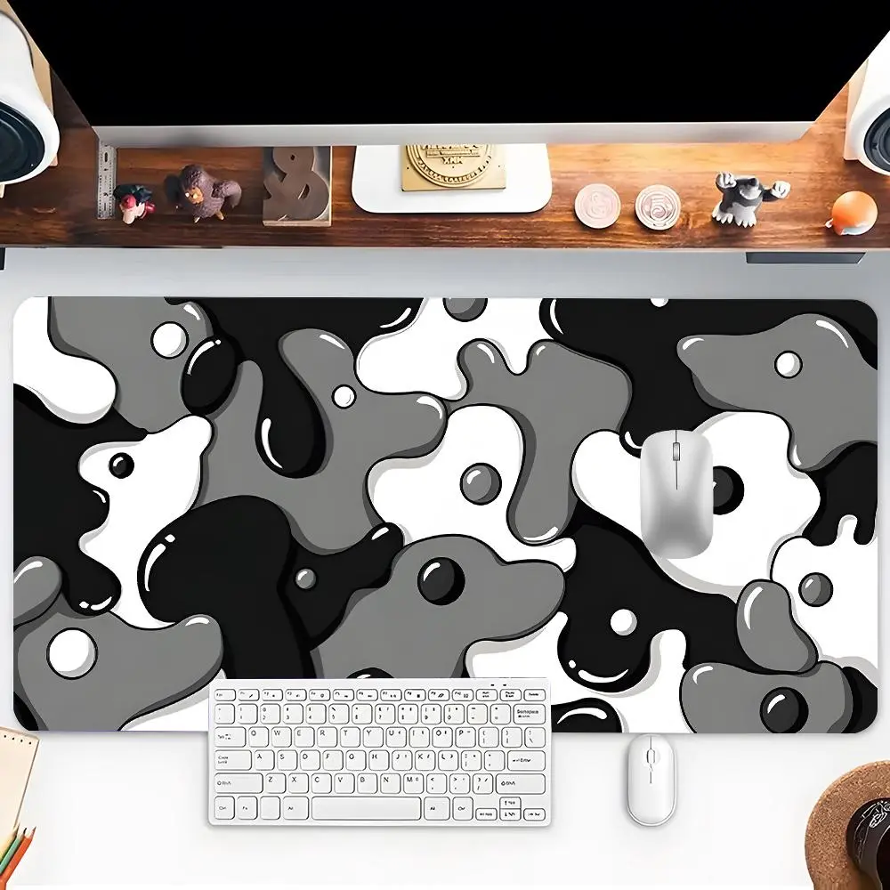 Abstract Liquid Pattern Design Mouse Pad, Rectangle Gaming Mouse Pad, Non-slip Rubber Base Mousepad, Office Desk Keyboard Mouse Mat for Home Office Game Room Desk, Desktop Accessory, Desk Accessories