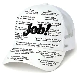 God’s Word Puff Print Cap | Job Scripture Christian Hat | Faith Inspired Trucker Cap