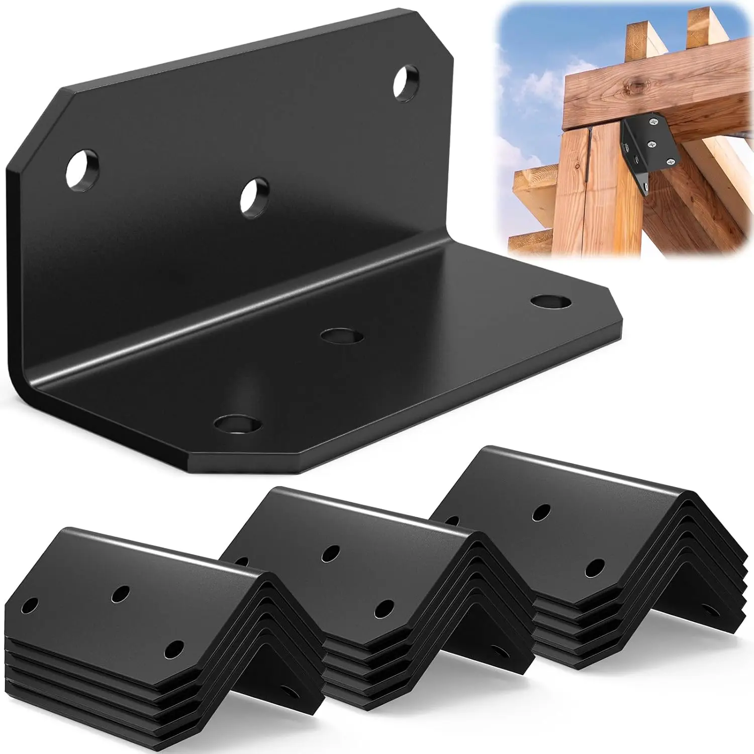 2x4 Inch Galvanized L Bracket,(15pcs) Duty Heavy Steel Corner Brace for ,Shelf,Furniture,Fence,Table,Bookshelf,Cabinet,Deck; Iron Right Angle 90  Metal Joist Brackets