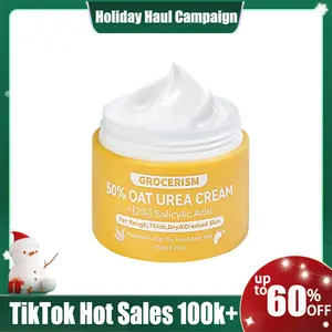 Grocerism 50% Urea Cream with Oat Extract for Sensitive Skin | Foot & Hand Cream with 2% Salicylic Acid, Hyaluronic Acid, Tea Tree & Aloe Vera，for Deep Hydration, Callus Removal, Beneficial for Cracked Heels and Hands 5.29 oz#TikTokShopHolidayHaul