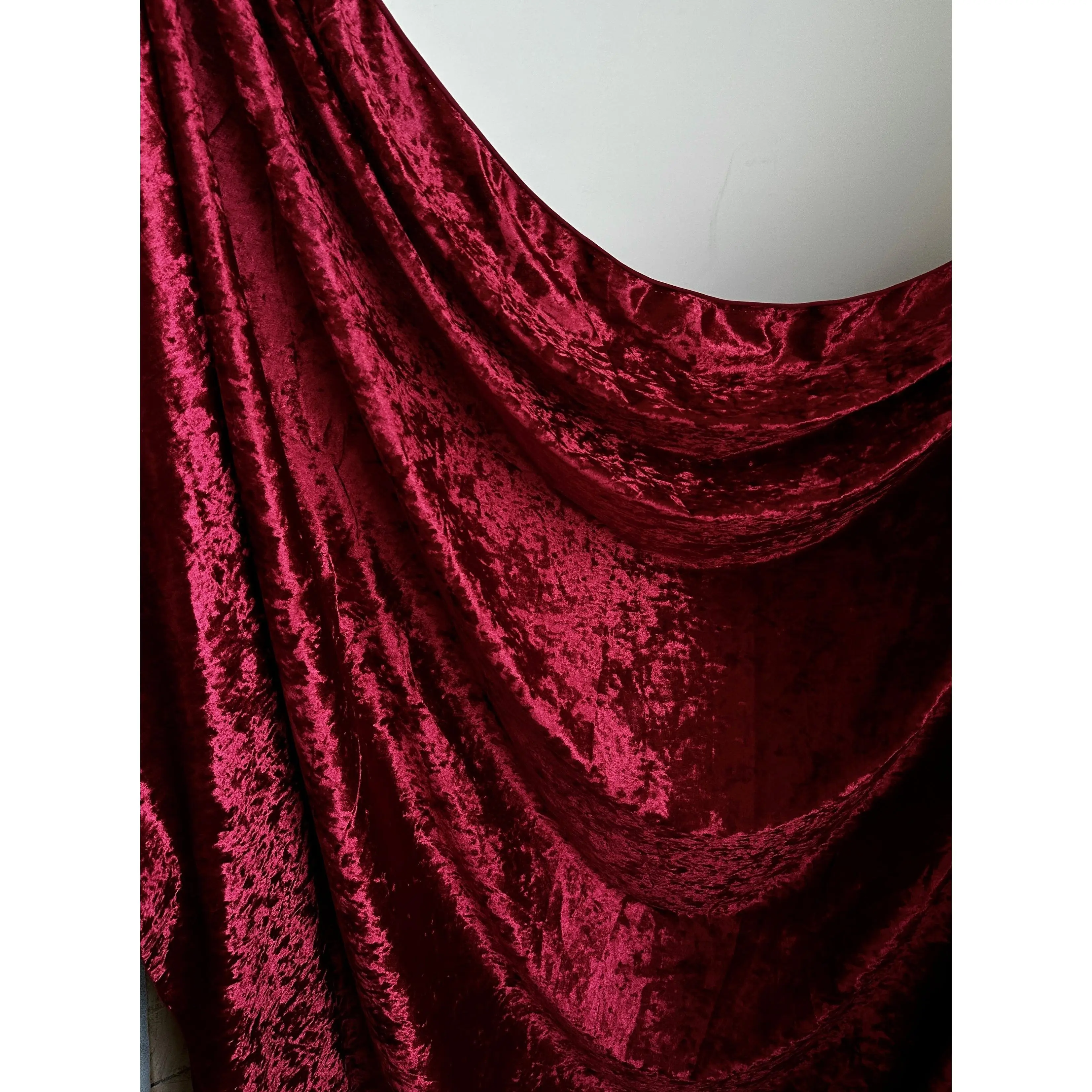 Burgundy Stretch Crushed Velvet Burgundy Stretch Crushed Velvet