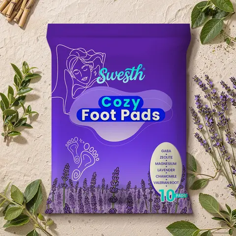 Adults' Natural Ginger Powder Foot Patches with Bamboo Vinegar & Quercus Glauca - 10 Sheets, 24 Months Shelf Life, Portable Overnight Warm Health Therapeutic Solution for Stress Relief, Blood Flow Boost