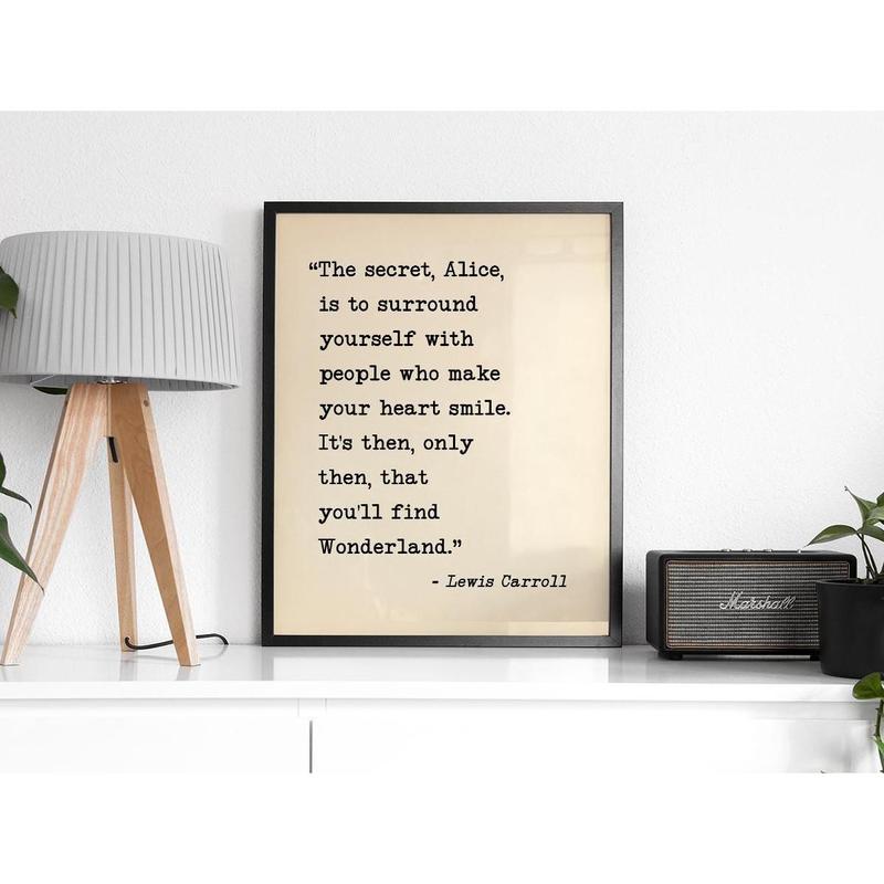 EVERY The Secret Alice Is To Surround Quote Alice In Wonderland Print, Nursery Decor, Kids Room Wall Art, Christmas Gift