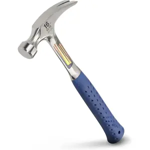 Hammer - 16 oz USA Made Straight Rip Claw Hammer with Smooth Face & Shock Reduction Grip - E3-16S