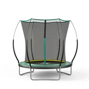 Outdoor Trampoline with Safety Enclosure (6FT/8FT/10FT/12FT/14FT, Green) - Heavy-Duty Durable Recreational Fitness Equipment, Outdoor Stuff for Kids, Ideal Family Accessory