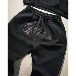 Sports suit Streetwear Hoodie SweatpantsTwo Piece Set Y2K Clothes Mens Hip Hop Letters Embroidered Rhinestone Sequins Sweatshirt Pants Set