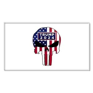 Trump 2024 Patriotic Skull Bumper Sticker