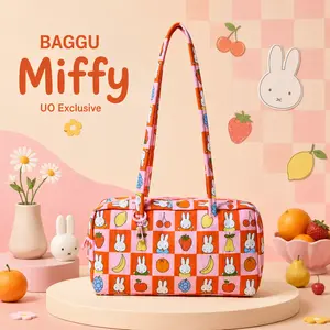 BAGGU Miffy Nylon Bowler Bag Checkered Fruit UO Exclusive Shoulder Handbag for Women