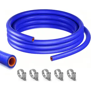 5/8"X5FT(ID:16MM) 4MM Thick Reinforced Silicone Heater Hose Blue and Red Coolant Radiator Vacuum Line High Temperature Resistant