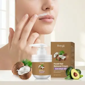 Coconut Facial Hair Removal Cream 100g, Gentle Depilatory Lip Hair Remover for Men and Women, Mild and Non-Irritating, Single Item Pack
