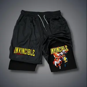 Men's 2-in-1 Double-Layer Sports Shorts - Black, Camo, Graphic Design - Streetwear, Vacation Outfits