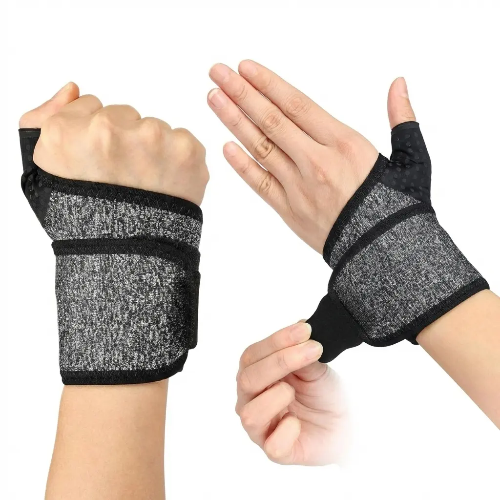 Unisex Wrist Braces (1 Pair) - Breathable, Adjustable with Stretchy Fabric Strap for Carpal Tunnel, Tendonitis, Daily Use | 1 Size Fits Most Medical Wrist Supports