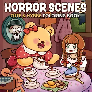 Horror Scenes: A Cute & Cozy Coloring Book for Adults and Teens Featuring Animal Characters in Creepy Movie Parodies for Relaxation Paperback