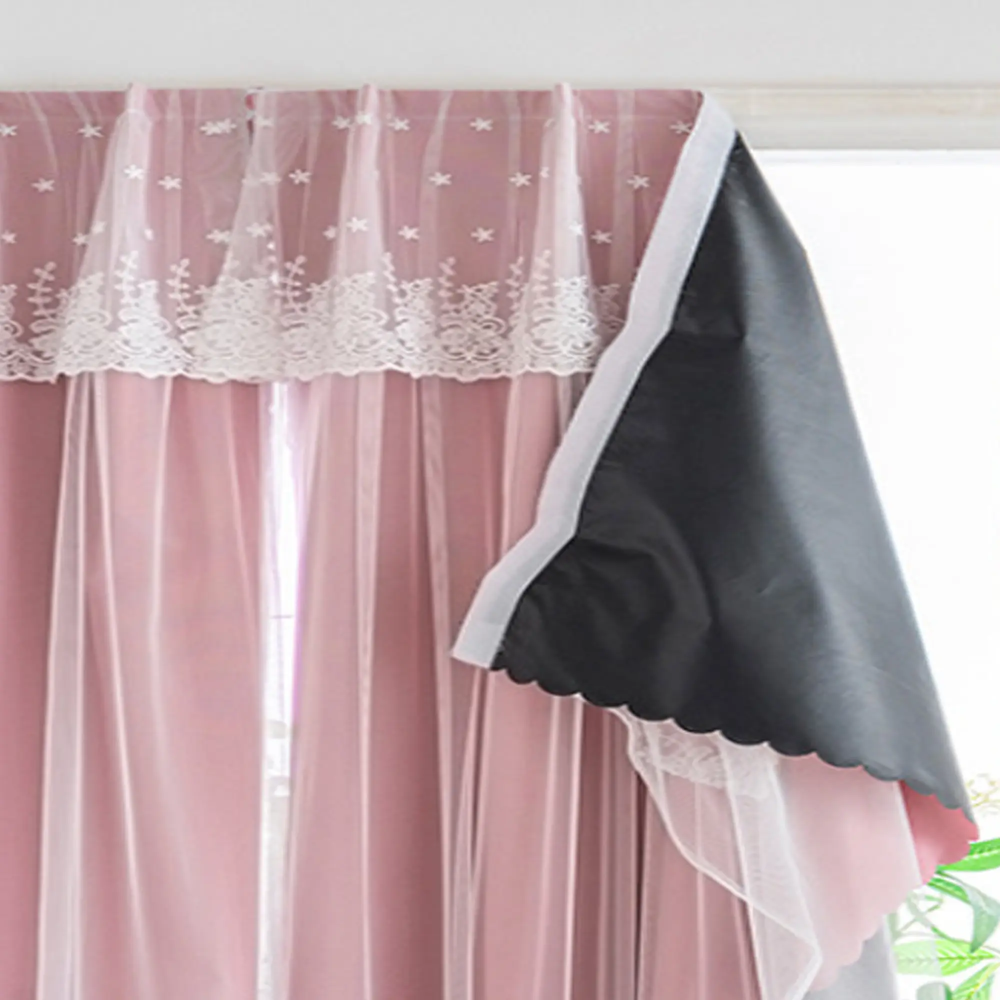 Modern Minimalist Self-Adhesive Easy Install Blackout Window Curtain, Portable Detachable Drapes for Bedroom Living Room Balcony, Dustproof UV Protection, Home Decorative Curtain, Living Room Curtains