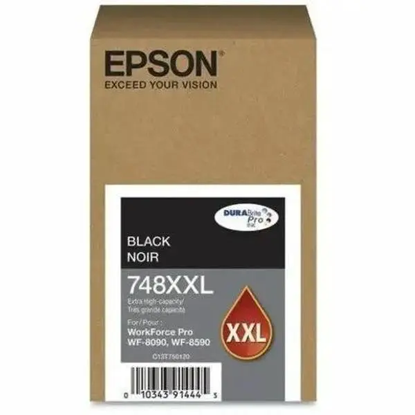 Epson DURABrite Pro 748 Original Extra High Yield Black Ink Cartridge (T748XXL120) for Epson WorkForce Pro Printers