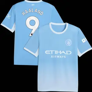 Unisex Soccer/Football Manchester City Team Erling Haaland #9 Laliga 2026/27 Home Replica jersey - Light Blue TV