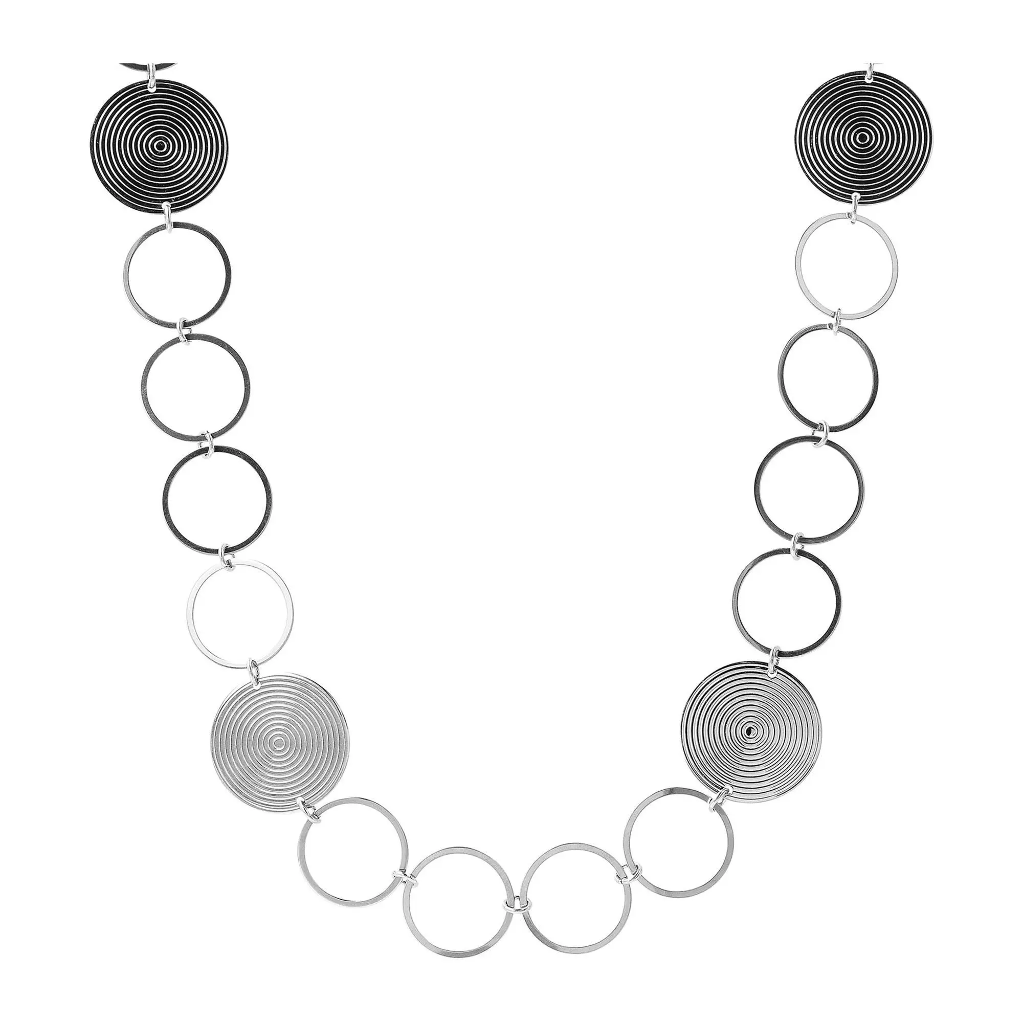 Steel by Design Circle & Spiral Link Necklace