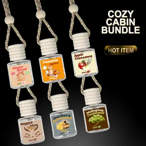 Pure Air Cozy Cabin Air Freshener Bundle of Six - Air Freshener Oil Diffuser - Lasts 60+ Days Aroma Perfume Fragrance hanging Glass Woody