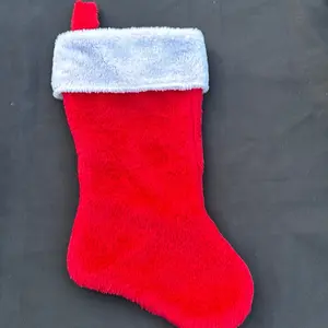 Holiday Style Stocking Stuffer - Red with White Trim, Soft Fabric, Ideal for Holiday Gifting
