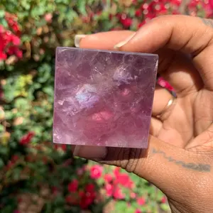 Natural Purple Fluorite Crystal Cube