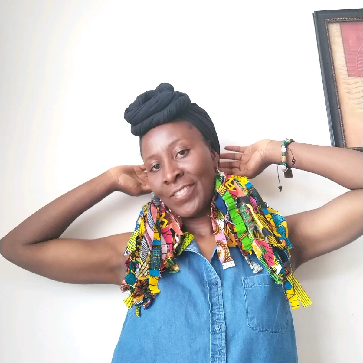 Mixed fabric fringe earrings Boho earrings African Statement Earrings  Fabric