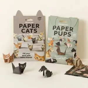 DIY Fun Paper Cat Origami Set, 50 Sheets for Cute Cats, Suitable for Teens, Adults, Kids, Desk Decor Craft, Craft Kits, Gift for Cat Lovers