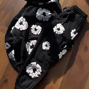 Denim Tears Hoodie and Sweatpants Clothes Menswear Pants with Unique Floral Embroidery for Comfortable Wear