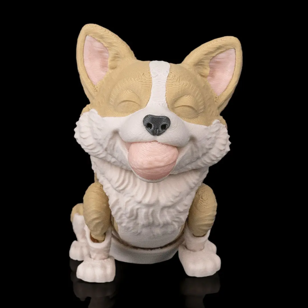 Corgi Statue with Tongue Out, Sitting Dog Figurine for Desk and Shelf Decor, 2.4 in