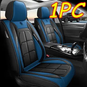 All-Season Faux Leather Car Seat Covers Blue & Black 1PC Durable Stylish Protection for All Seasons