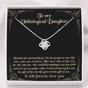 Stepdaughter Necklace, To My Unbiological Daughter Necklace Gift Bonus Daughter Stepdaughter, Jewelry Message Card, Necklace Gifts For Birthday, Anniversary, Christmas Day, Thanksgiving