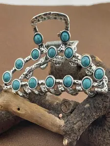 A fashionable and elegant turquoise Hair grab, with a variety of styles to choose from, suitable for daily wear, vacation dates, and other occasions. It is also a surprising and exquisite small gift.