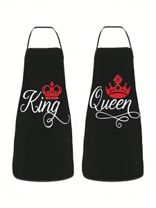 2pcs/Set, Couples" Polyester Kitchen Apron, Valentine Day Cooking Apron, Aprons For Men And Women, Romantic Kitchen Gifts