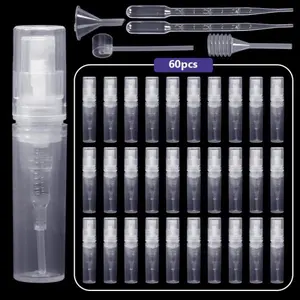 60pcs Empty Plastic Mini Mist Spray Bottles, Atomiser Pump, Plastic Pipette Dropper for Perfume and Lotion tiktokshopspringglowup outdoorfun
