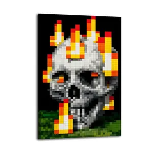 Minecraft Pixel Art Posters, High-Quality Burned Artistic Prints with Vibrant Colors & Rustic Charm, Classic Game-Style Wall Decor for MC Fans - Dorm Room, Gaming Room Decor Items