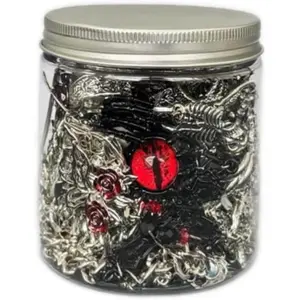 Haven & Thread Mystery  Jar-30  Surprise Gothic Box for Women,  Set (gothic  punk emo  jar mixNecklace,Earrings, Rings,bracelets/bangles) -  Birthday Organiser Tin