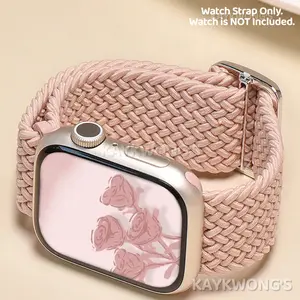 KAYKWONG'S Woven Nylon Single Loop Textile Band, Smartwatch Strap, Elastic Sport Wristband for Apple Watch 38mm-49mm, Fits Iwatch Series 11/10/9/8/7/6/5/4/3/se/ultra