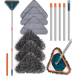 Wall Cleaner with Long Handle, 360° Rotatable Wall Mop, 85“ Baseboard Cleaner Tool Duster for Wall Washer Cleaner Tool