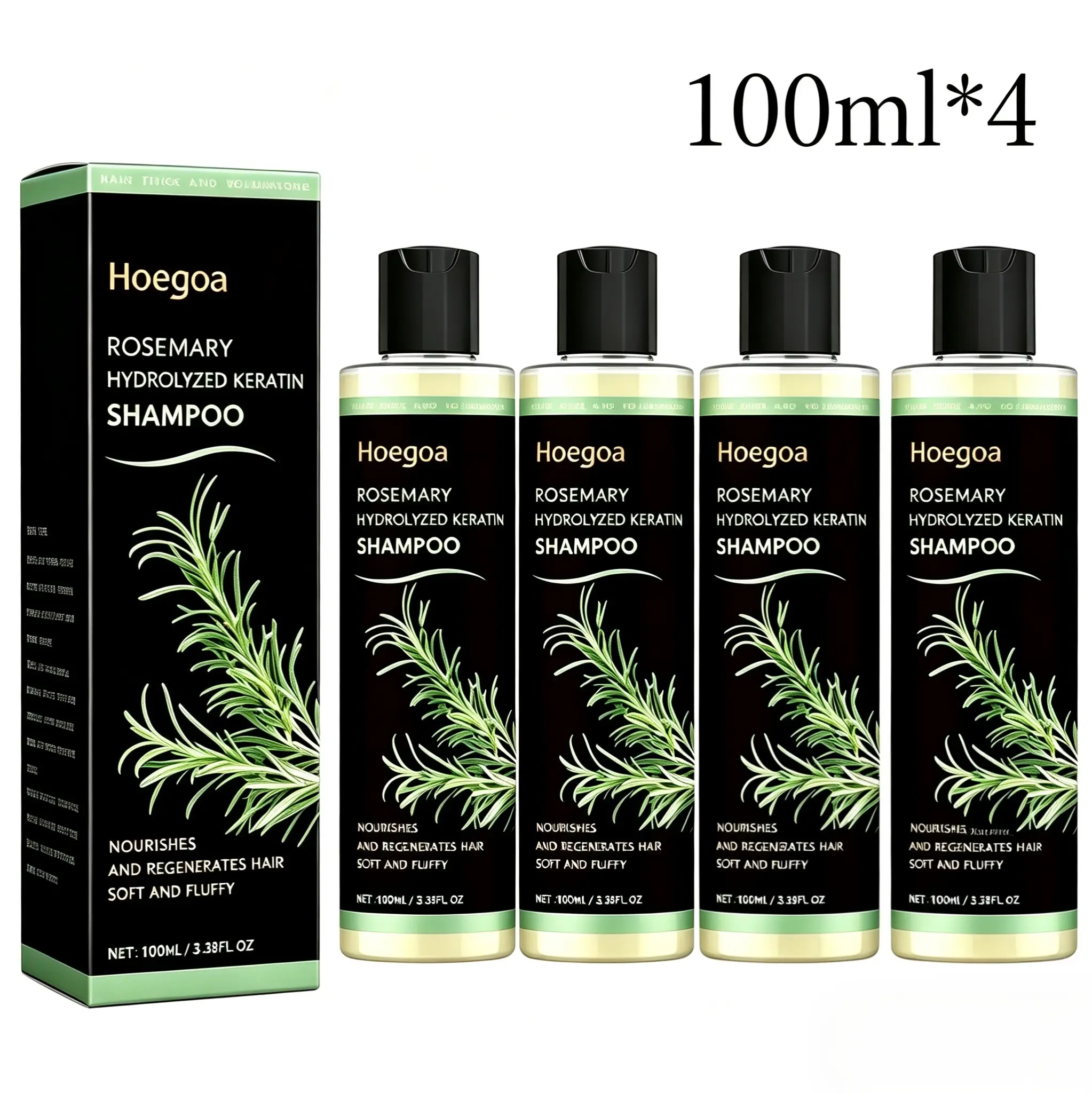 【BUY 2 GET 2】Rosemary Shampoo - BoostHair Growth, Control Oil and Dandruff,Soothe Scalp lritation and RestoreShine!  Hydrolyzed Keratin Organic Haircare Nourishes Hair Rosemary Strengthening Shampoo caviar