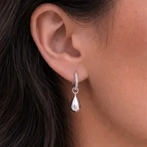EVRY JEWELS Gold or Silver Plated Women's Hypoallergenic Shimmer Tear Earrings