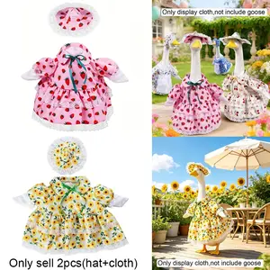 2pcs Floral 23 Inch Porch Goose Costume | Spring Countryside Style Small Floral Goose Outfits, Suitable for Courtyard Porch, Balcony, Home, Event Party Supplies Set Valentine, Carnival, Easter, Wedding