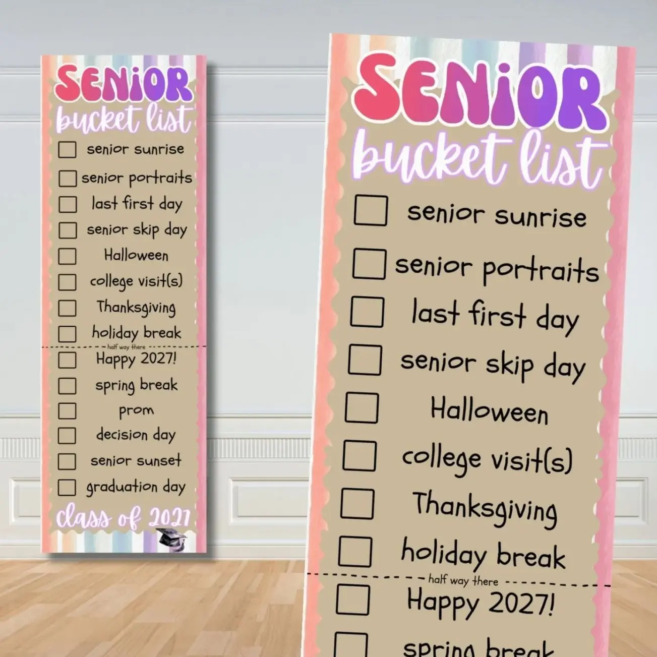 Senior Year Bucket List Banner, Class of 2027 Graduation Banner, Senior Checklist, Senior Banner