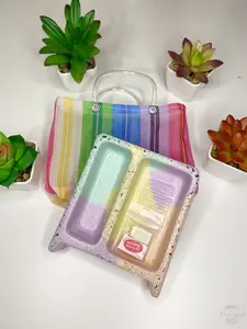 Rainbow Mini Lavaderito/ Artesanias Mexicanas/ Lavaderos/ Hecho a Mano/ Lavaderos Para Limpiar Bronchas de Maquillaje/ Mini Brush Cleaner/ Jabon Zote and Mini Bag