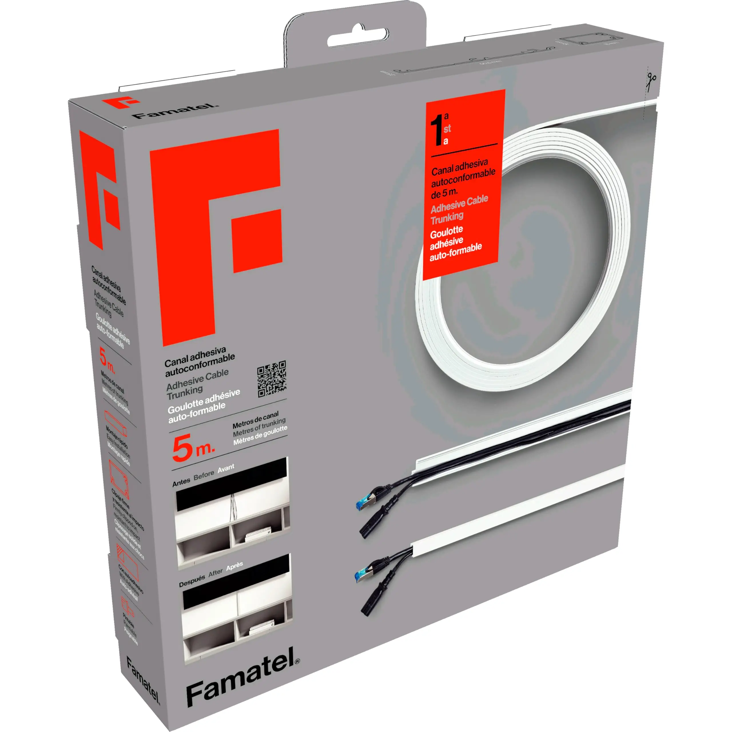 16 ft Cable Raceway Roll for Hiding Wires at Home and Office