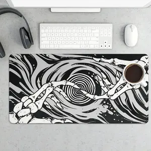 Skeleton Hands Mouse Pad Dark Gothic Desk Mat for Gamers Non Slip Rubber Base Compatible with Computers Laptops and Desks