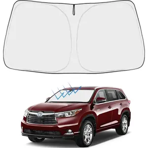 Proadsy 2026 Upgrade Front Windshield Sun Shade Foldable Sunshade Protector Custom Fit 2014-2019 Highlander LE XLE SE Limited Hybrid SUV Accessories