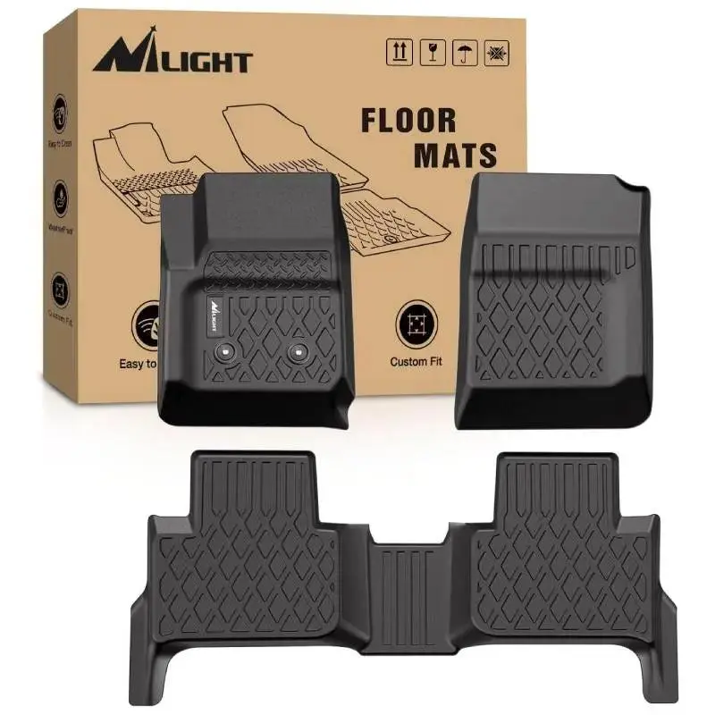 Nilight Custom Fit All Weather TPE Car Floor Mats - 2 Front Liners with Raised Lip, Spill-Containment Channels, Clips, Synthetic Debris Guard, for 2015-2022 Chevy Colorado/GMC Canyon Crew Cab, Car Interior Accessories, Auto Parts, Floor Mats For Car, Auto
