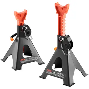 VEVOR Jack Stands, 3 Ton (6,000 lbs) Capacity Car Jack Stands Double Locking, 10.8-16.3 inch Adjustable Height, for lifting SUV, Pickup Truck, Car and UTV/ATV, Red, 1 Pair