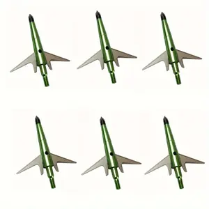 6PCS Archery Hunting Broadheads,100 Grain, Stainlee Steel Expandable Blade 2 Inch Cut, Hunting Heads Arrow Tips Compatible Crossbow& Compound Bow