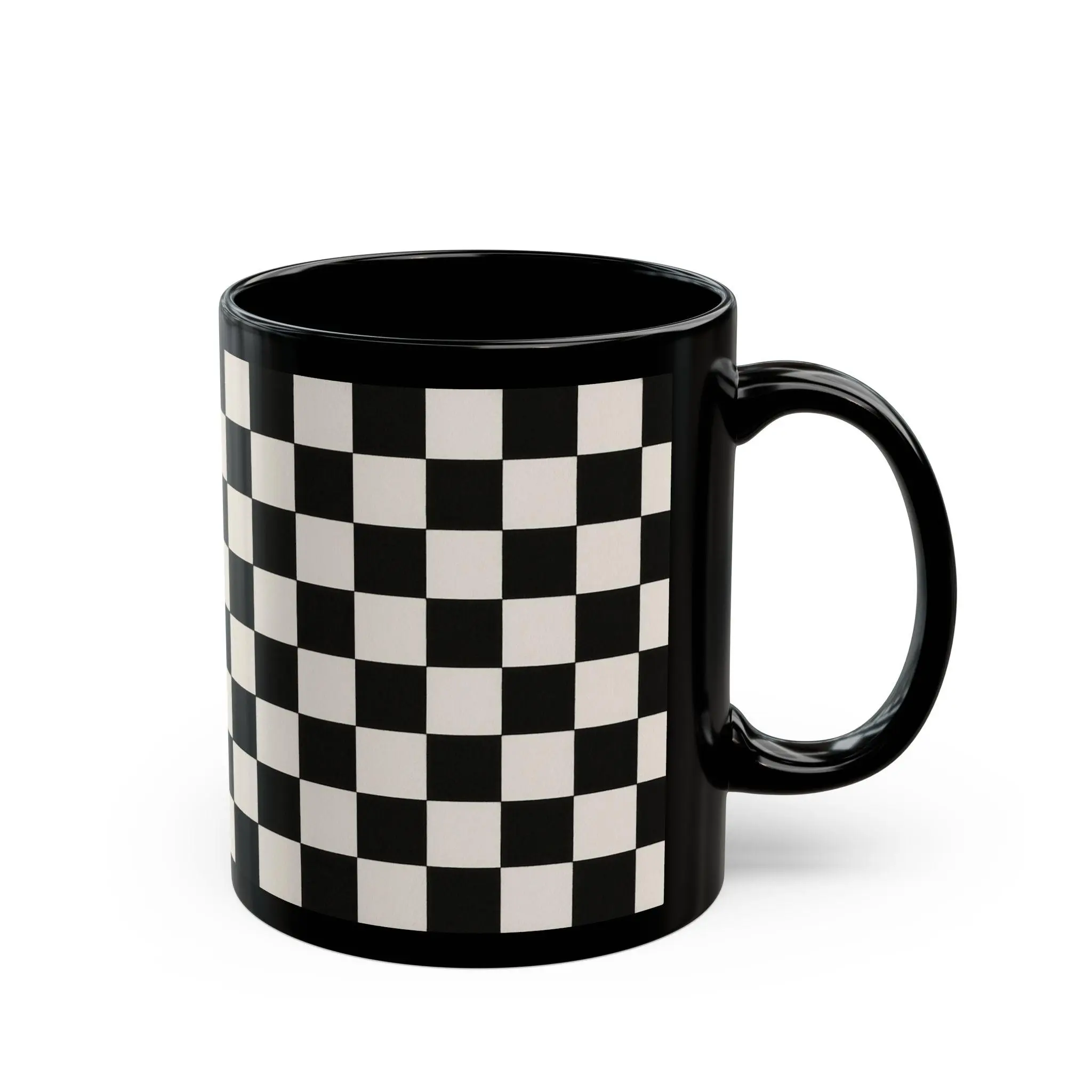 Black and White Checkerboard Mug | Ceramic Coffee Mug
